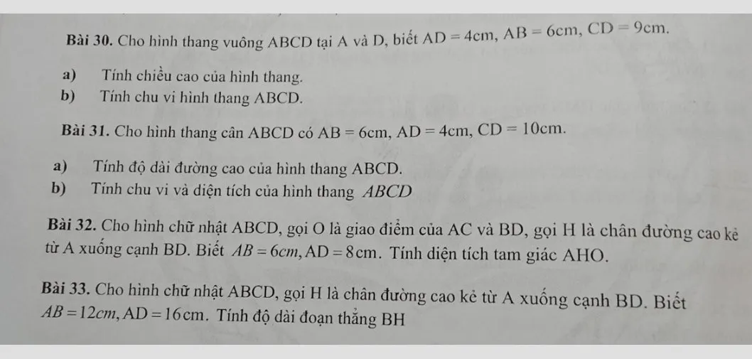 Cho hình thang cân ABCD có đáy lớn AD đáy nhỏ BC thỏa mãn AD  4 cm và AB   BC  CD  2 cm H462  SBT Toán 7 Kết nối tri thức  Tech12h